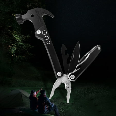 EGYMEN Multitool Portable Folding Multi-Hammer with Carry Pouch Emergency Survival Hiking Tool for Men Stainless Steel Compact Gadget for Camping Fishing Hunting Backpacking