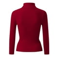 thumbnail image 5 of TrdSipl Women's Casual Slim Fit Basic Tops Knitted Light Weight Turtleneck Pullover Sweater 2025 Winter Thermal Undershirts Wine XL, 5 of 6