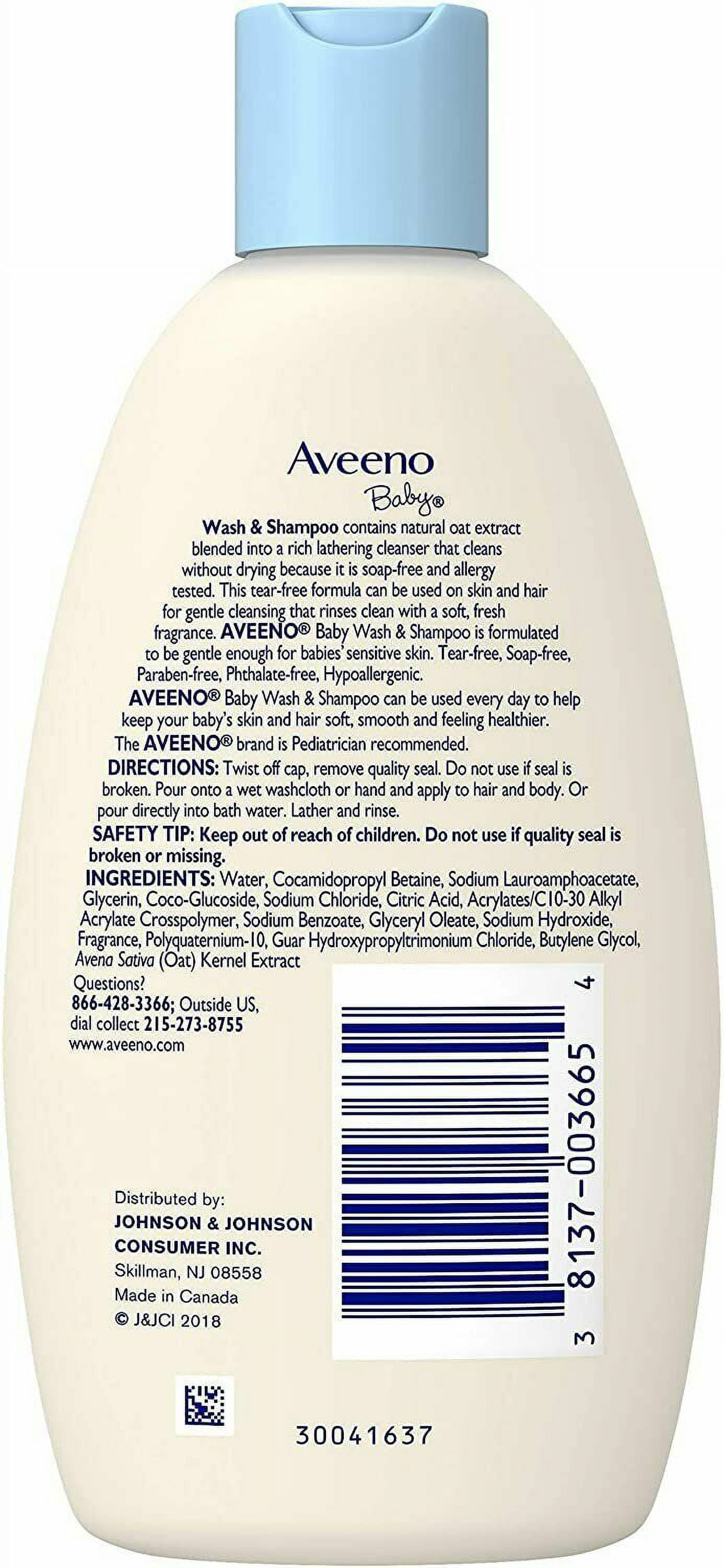 5 Pack Aveeno Baby Wash and Shampoo Lightly Scented Wash and Shampoo 8oz Each