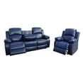 thumbnail image 2 of Ainehome Furniture Recliner Sofa,Blue Bonded Leather Sofa Couch, 2 of 5