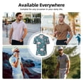 thumbnail image 5 of Honeii Flamingo print Polo Shirt, a classic short-sleeved, button-down golf shirt designed for men, 5 of 6