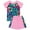Pink, variant on Toddler Girls Swimsuits Bathing Suit Short Sleeve Swimwear Leopard Heart Printed Swim Shirts and Rash Guards Size 4-5T