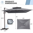 thumbnail image 6 of Crestlive Products 9 ft x 11 ft Rectangle Outdoor Patio Umbrella Cantilever, 360° Rotation, Outdoor Large Offset Umbrella for Patio, Pool, Deck, Dark Gray, 6 of 7