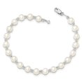 thumbnail image 2 of White Sterling Silver bracelet Gemstones Pearl Freshwater 7.25 in 2 mm, 2 of 2