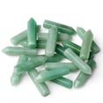 thumbnail image 1 of Nvzi 20 piezas de columnas hexagonales de una sola punta de piedra Dongling natural verde, accesorios colgantes de joyería hechos a mano, artesanías decorativas 32 * 8 mm, 1 of 5
