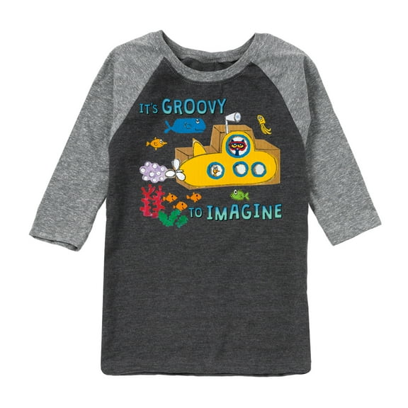 Pete The Cat - Its Groovy To Imagine - Toddler And Youth Raglan Graphic T-Shirt
