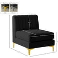 thumbnail image 3 of Meridian Furniture Alina Black Velvet Armless Chair, 3 of 17