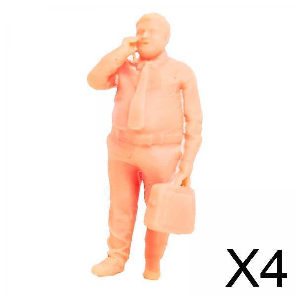 Figuras 4x1/64 Baoblaze Muñeca de Personaje Sin Pintar para Decoración de Escenarios