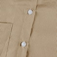 thumbnail image 6 of Fshiont Womens Smocked Cuffed Striped Boyfriend Shirt Casual Collar Long Sleeve Oversized Button Down Blouse Tops with Pocket Shirred Khaki M, 6 of 6