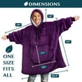 thumbnail image 4 of PAVILIA Wearable Blanket Sweatshirt for Kids Boy Girl Purple, Warm Cozy Giant Blanket Hoodie, Fleece Sherpa Oversized Blanket Sweatshirt with Sleeves, Big Pocket, Christmas Gift, 4 of 7