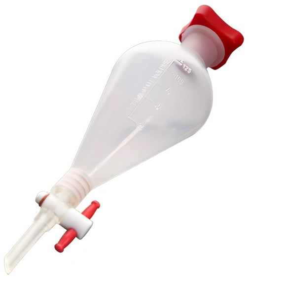 1000ml Plastic Pear-Shaped Separatory Funnel, Quality Labware with Stopcock, High-Temperature Sterilizable, Ideal for Chemical Experiments with Clear Graduations