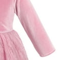 thumbnail image 6 of IBTOM CASTLE Toddler Baby Girls Long Sleeve Velvet Dress Fall Winter Princess Christmas Birthday Party Bowknot Tulle Tutu Dress 3-4 Years Pink, 6 of 8