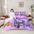 thumbnail image 3 of Homewish Purple 3D Letter Print Full Size Comforter Sets,Halloween Monogrammed B Bedding Comforter Set,Halloween Reversible,3pcs,1 Comforter and 2 Pillowcases, 3 of 7
