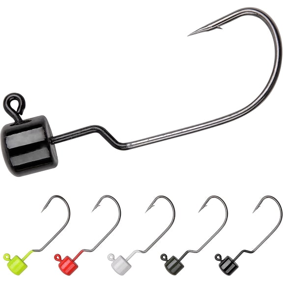 OROOTL Ned Rig Jig Heads Kit, 20Pcs Ned Rig Baits Hooks Finesse Mushroom Jig Heads Fishing Crappie Jig Hooks Weedless Jig Heads for Bass Fishing