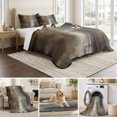 thumbnail image 6 of Full Quilt Set 78''x90'', Brown Lightweight Summer Bedspread Coverlet Set with 2 Pillow Shams, Abstract Art Modern Ombre Oil Painting Breathable All Season Quilt Bedding for Bedroom/Guest Room, 6 of 9