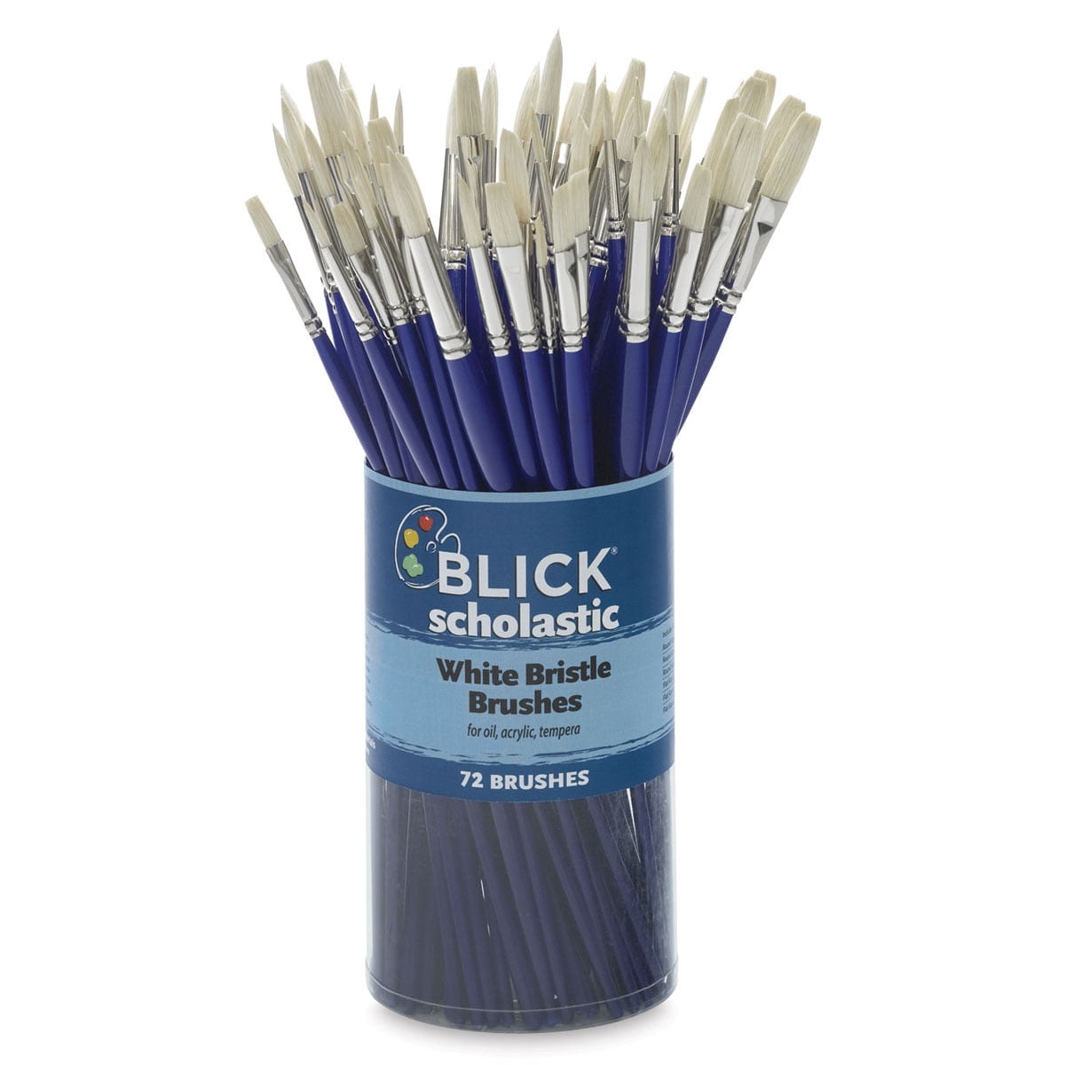 Blick Scholastic White Bristle Brush Set - Assorted, Set of 72
