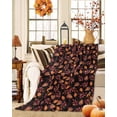 thumbnail image 2 of Fall Leaf Flannel Blanket for Bed,Travel and Camping, Watercolor Maple Leaves Super Soft Cozy Blanket for All Seasons 50"x60", 2 of 6