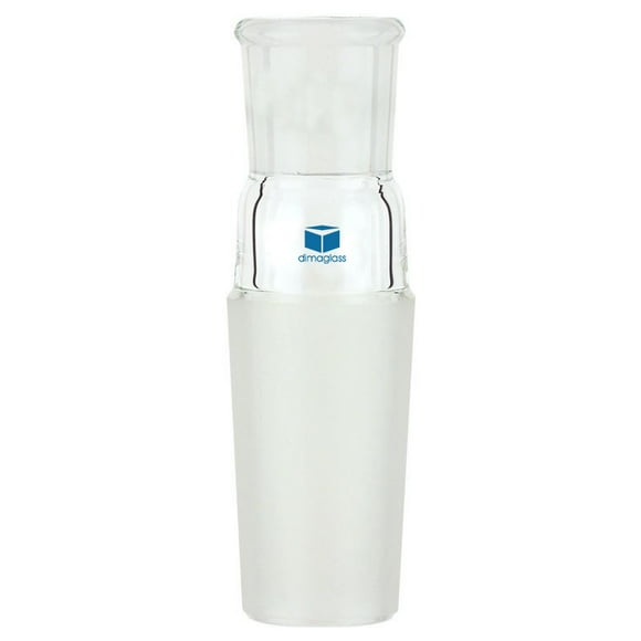 DIMA GLASS® Adapter, Connecting, Reducing 10/30 Top Outer Joint, 24/40 Bottom Inner Joint