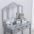 thumbnail image 5 of Smuxee Kids Vanity Set with Mirror,Makeup Table and Vanity Stool,Girls Bedroom Furniture,Gray, 5 of 5