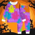 thumbnail image 2 of Weebloom Halloween Kids Pajamas Toddler Girls Cute Ghost Boys Pajama Set Long Sleeve Sleepwear Nightwear Pjs Loungewear Purple 4Y, 2 of 4