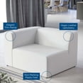 thumbnail image 3 of Sofa Corner Chair, Faux Vegan Leather, White, Modern Contemporary Urban Design, Living Lounge Room Hotel Lobby Hospitality, 3 of 7