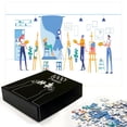 thumbnail image 2 of Ambesonne Painting Jigsaw Puzzle Durable Cardboard, Artists Model Lady Drawing, 1000 pcs, Pale Blue and Ceil Blue, 2 of 5