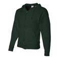 thumbnail image 2 of Jerzees Adult NuBlend Full Zip Hooded Sweatshirt, L, Forest Green, 2 of 3