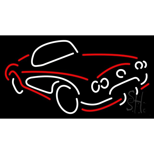 Logo Of Car LED Neon Sign 13 x 24 inches, Clear Edge Cut Acrylic