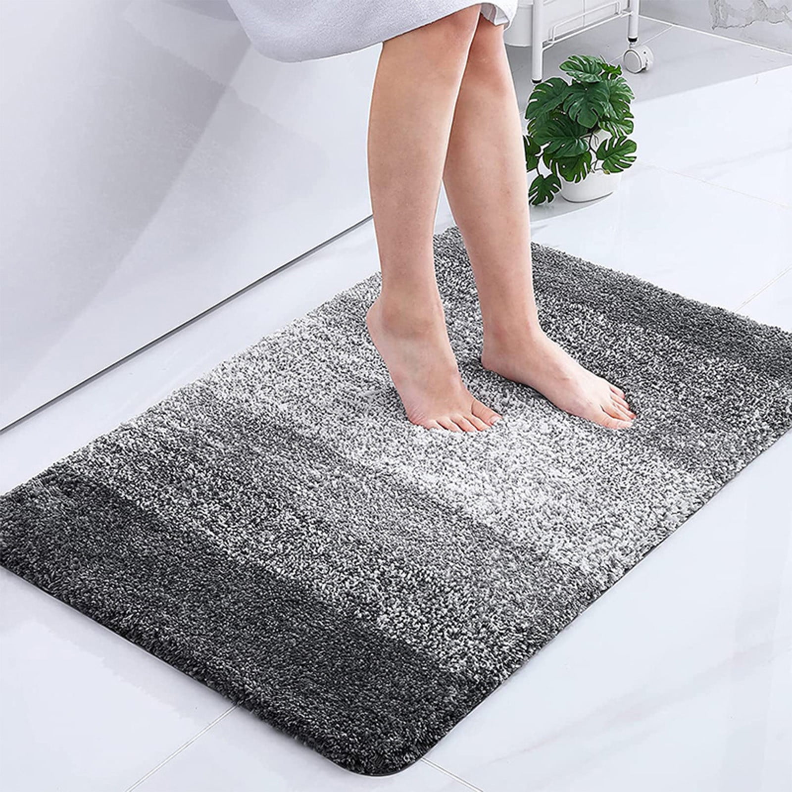 Under $5! InsCrazy Bathroom Rugs Bedroom Mat Flocking Carpet Plushes Rug Bathroom Absorbent Non-Slip Mats Kitchen Foot Mats Machine Wash Bathroom Rugs for Bedroom Bath Tub 20" x 30"