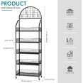 thumbnail image 2 of Asee'm 5-Tier Snack Rack Display Stand with Wheels, Retail Candy Cart Display Rack with Hooks, Metal Wire Retail Chip Shelf Organizer, Heavy Duty Snack Storage Stand for Store Kitchen Office (Black), 2 of 7