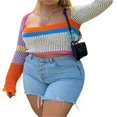 thumbnail image 1 of Pull Court pour Femmes Haut Ajouré Y2k/E Pull-Over Mode Urbaine pour Filles, 1 of 6