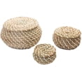 thumbnail image 1 of 3 Pieces Woven Seagrass Basket Wicker Rattan Storage Baskets Round Box Picnic Baskets Laundry Baskets With Lid, 1 of 8