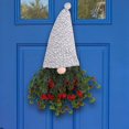 thumbnail image 5 of Fusipu Christmas Faceless Gnome Wreath Faux Green Plants Red Berries Indoor Outdoor Wall Hanging Artificial Garland Decoration, 5 of 8