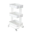 thumbnail image 2 of Mainstays Rolling Cart, 3-Tier Metal Utility Cart with wheels for Office and Home - Multi Colors, 2 of 9
