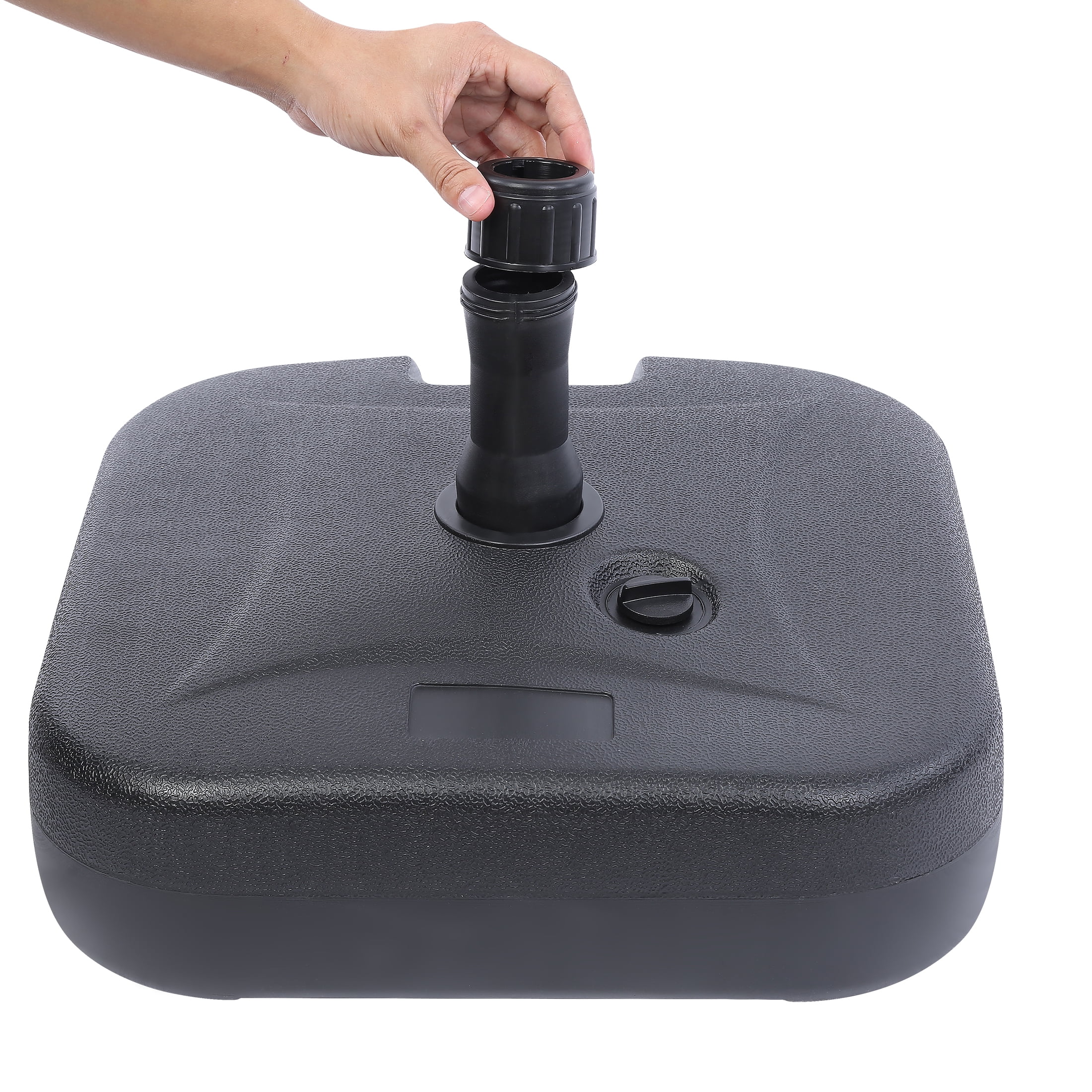 WestinTrends Square Patio Umbrella Fillable Plastic Base, Black