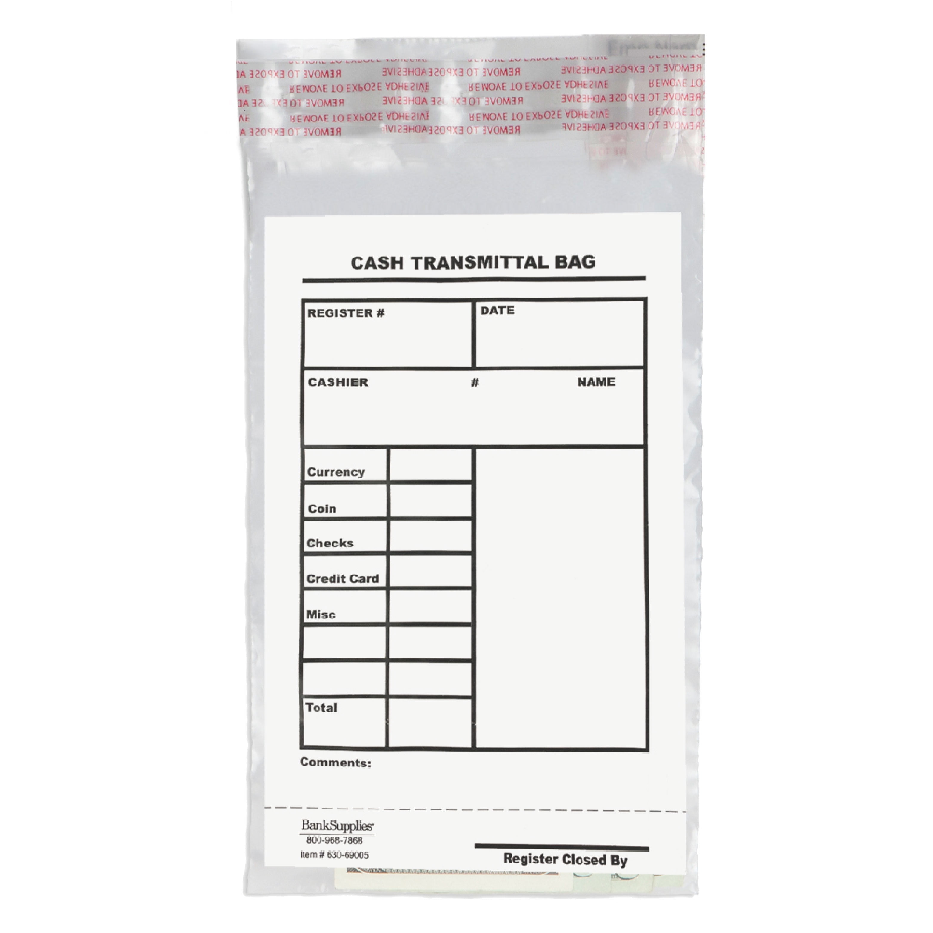 BankSupplies Cash Transmittal Bags Tamper Evident 6W x 9H Case of