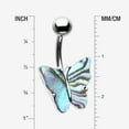 thumbnail image 2 of Abalone Natural Shell Butterfly Belly Button Ring, 2 of 4