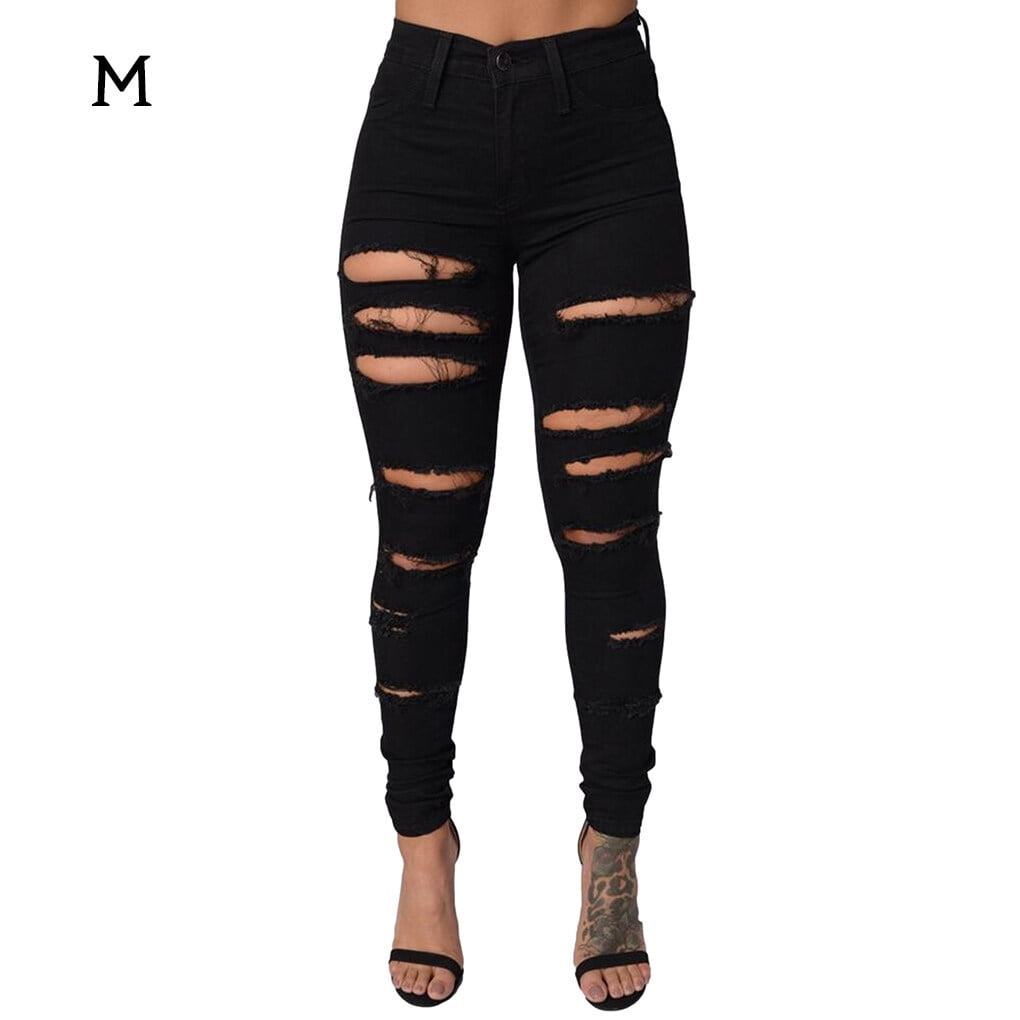 Jeans High Waist Tight Denim denim pants woman tight Pants Woman Sexy Tight Long Trousers Black M