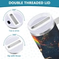 thumbnail image 3 of Yayeee 40oz Stainless Steel Tumbler with Straw and Handle Double-Wall Insulated Travel Water Bottle, Skeleton with Rainbow, 3 of 8