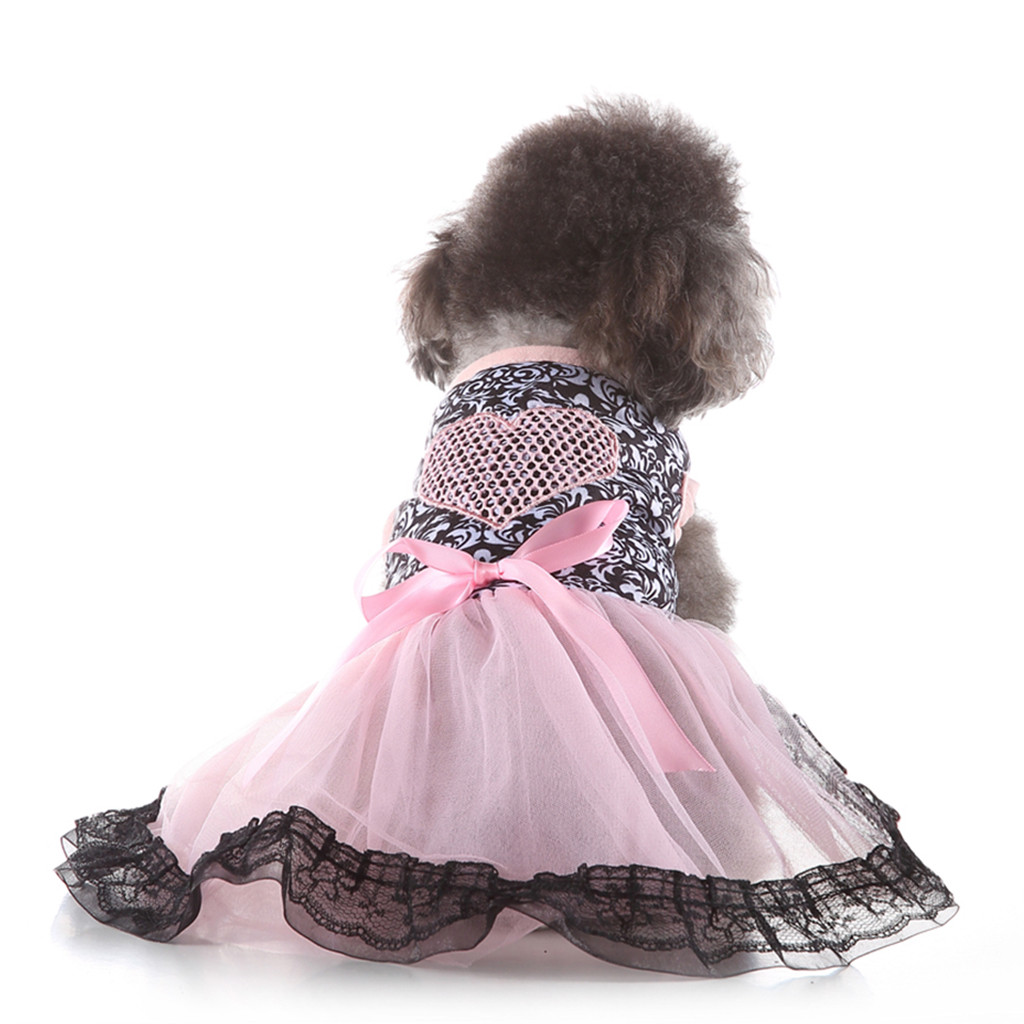 Sexy Pet Spring And Summer Love Heart Skirt Dog Costumes Pet Dog