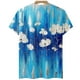 thumbnail image 4 of ICHUANYI Clearance Women's Short Sleeve Round Neck Printed Loose Tops Blouse T-shirt(Blue, XL) ICHUANYI WER2023080906228, 4 of 4