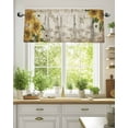 thumbnail image 3 of Yellow Farmhouse Sunflowers Kitchen Valances for Windows Leaves Bee Butterfly Valance Curtains&nbsp; for Kitchen /Living Room/Bedroom/ Bathroom Decor, 42"x12 " ,Rod Pocket 1 Panel,, 3 of 7