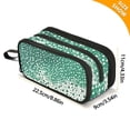 thumbnail image 4 of FORMRS Pencil Case with 3 Compartments Zipper Pouch, Elementary School Level and up, Green and White Pattern, 4 of 8