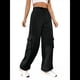 thumbnail image 2 of Pantalones Deportivos Cargo para Mujer, Holgados, de Forro , de Pierna , Elásticos, de Cintura Alta, Informales, para Senderismo, para Otoño. Negro S, 2 of 8