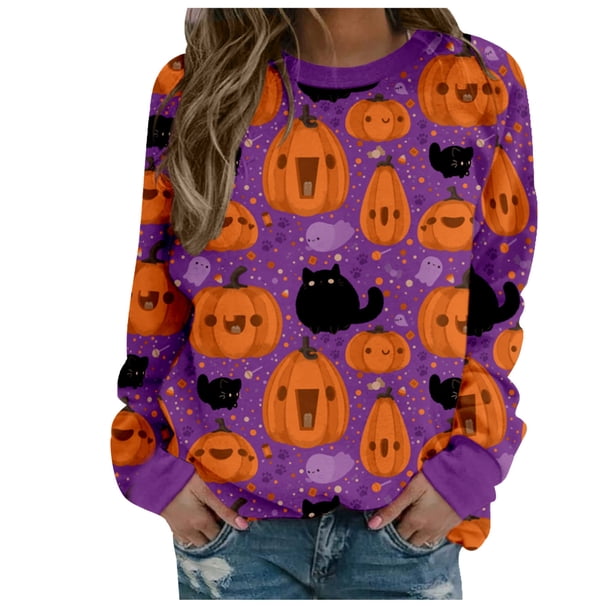 Sudadera de manga larga para mujer, blusa con estampado de costura y blusas sueltas Pompotops gfhjh2070