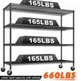 thumbnail image 2 of REIBII 60"W x 24"D x 65.3"H Wire Shelving 4 Shelf Storage Shelves with Wheels,2400lbs Total Capacity, 2 of 10