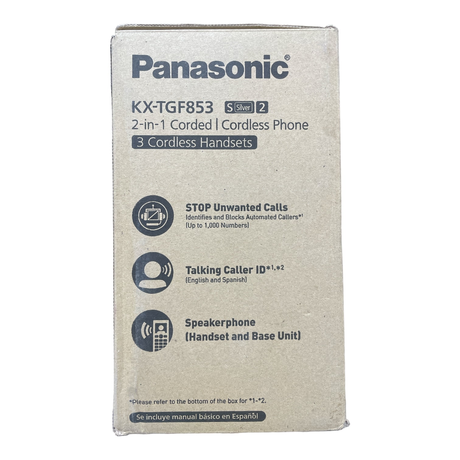 Panasonic KX-TGF853S2 DECT 6.0 Expandable Corded/Cordless Phone