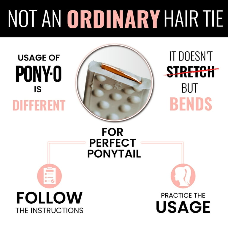 Medium PONY-O for Fine to Normal Hair or Slightly Thick Hair - PONY-O  Revolutionary Hair Tie Alternative Ponytail Holders - 2 Pack Black and  Copper