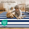 thumbnail image 4 of ODIKA 8'x10' Washable Area Rug Door Nautical Layered Border Front Doormat Stripe Welcome Striped Refined for King Size Bedroom Under Bed, Master Suite, Non-Shedding, Easy Care, 4 of 7