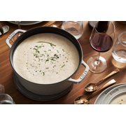 Staub Cast Iron 5.5-qt Round Cocotte - White Truffle